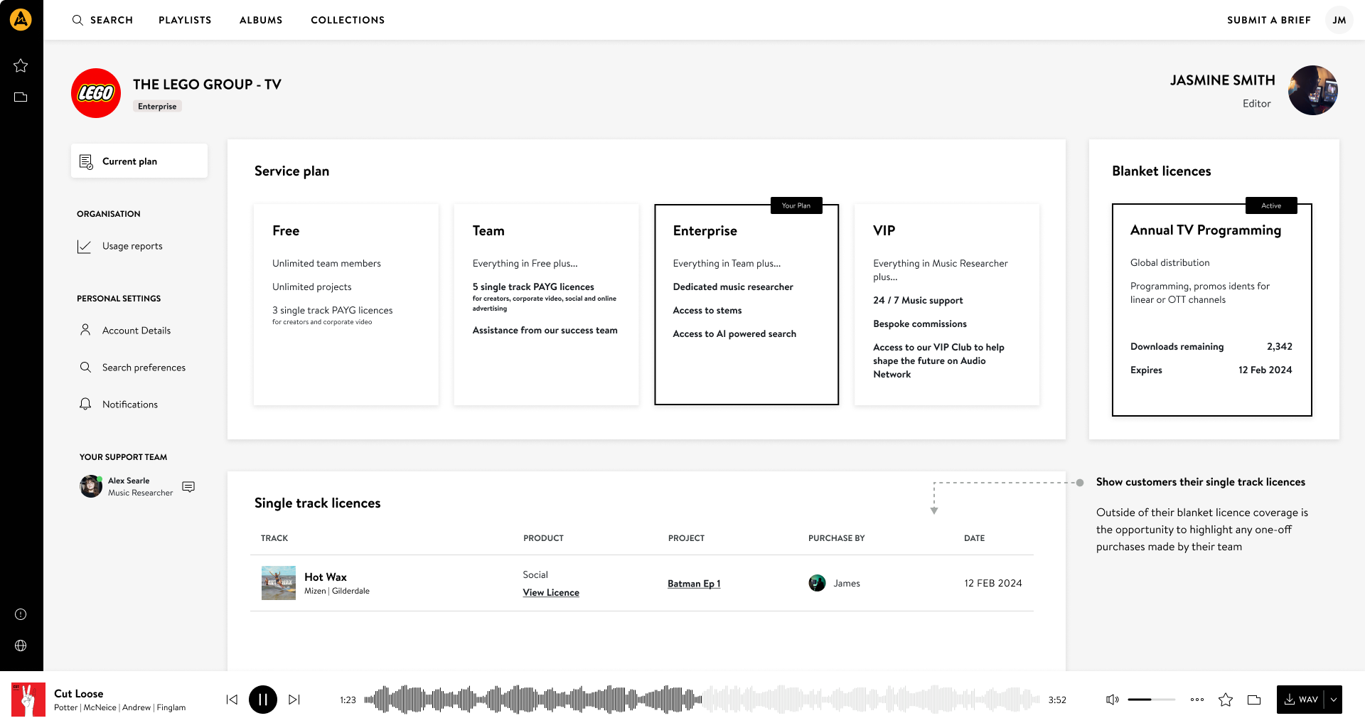 Audio Network product vision prototype preview